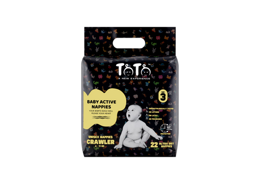 Toto Premium Nappies for Crawler - Size 3 - 22 Nappies - 6 to 11kg