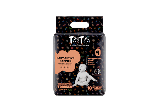 Toto Premium Nappies for Toddler - Size 4 - 18 Nappies - 10 to 15kg
