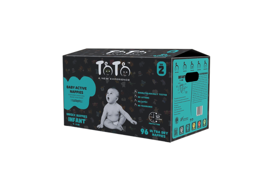 Toto Premium Nappies for Infant - Size 2 - 96 Nappies - 4 to 8kg