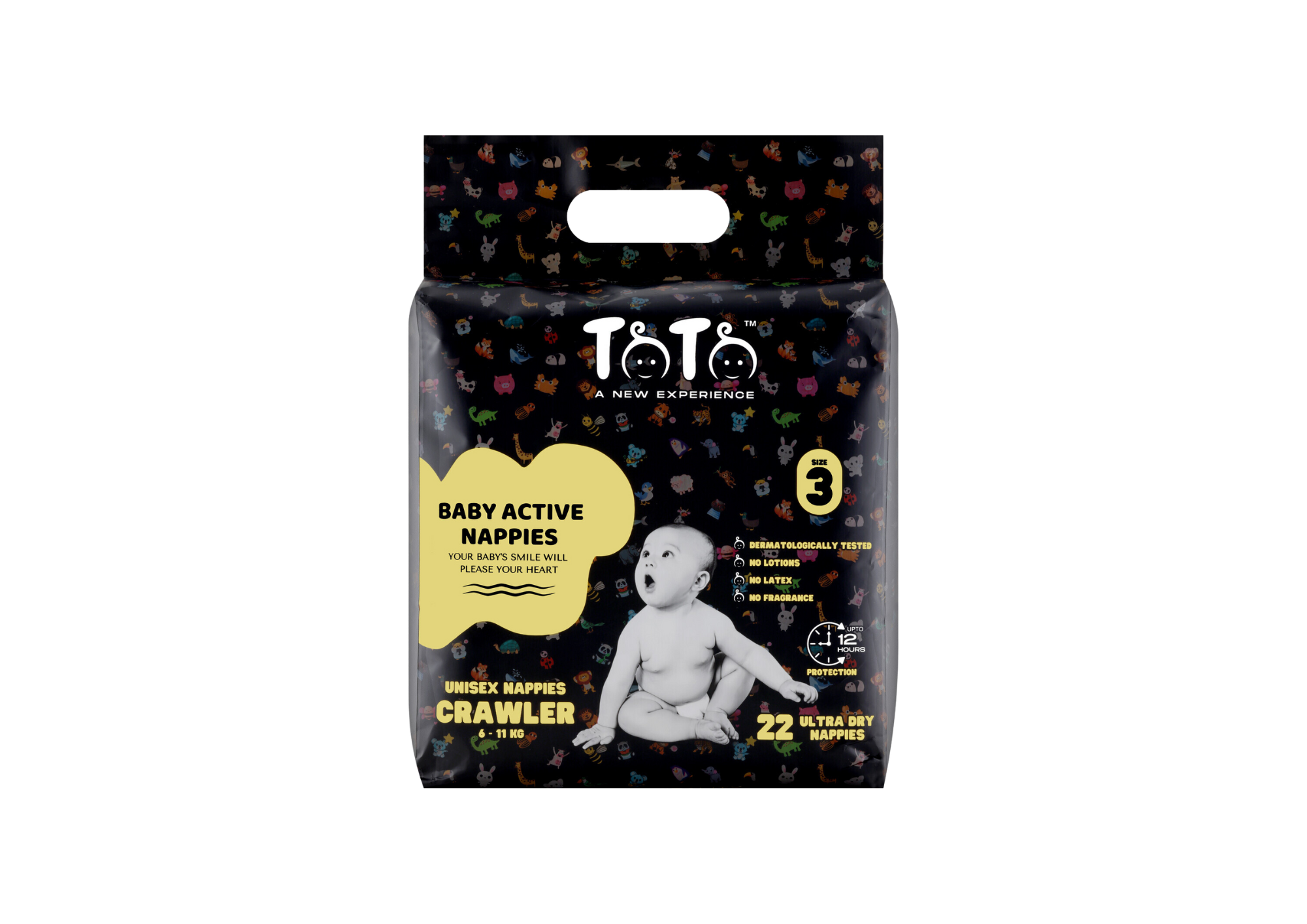 Toto Premium Nappies for Crawler - Size 3 - 22 Nappies - 6 to 11kg